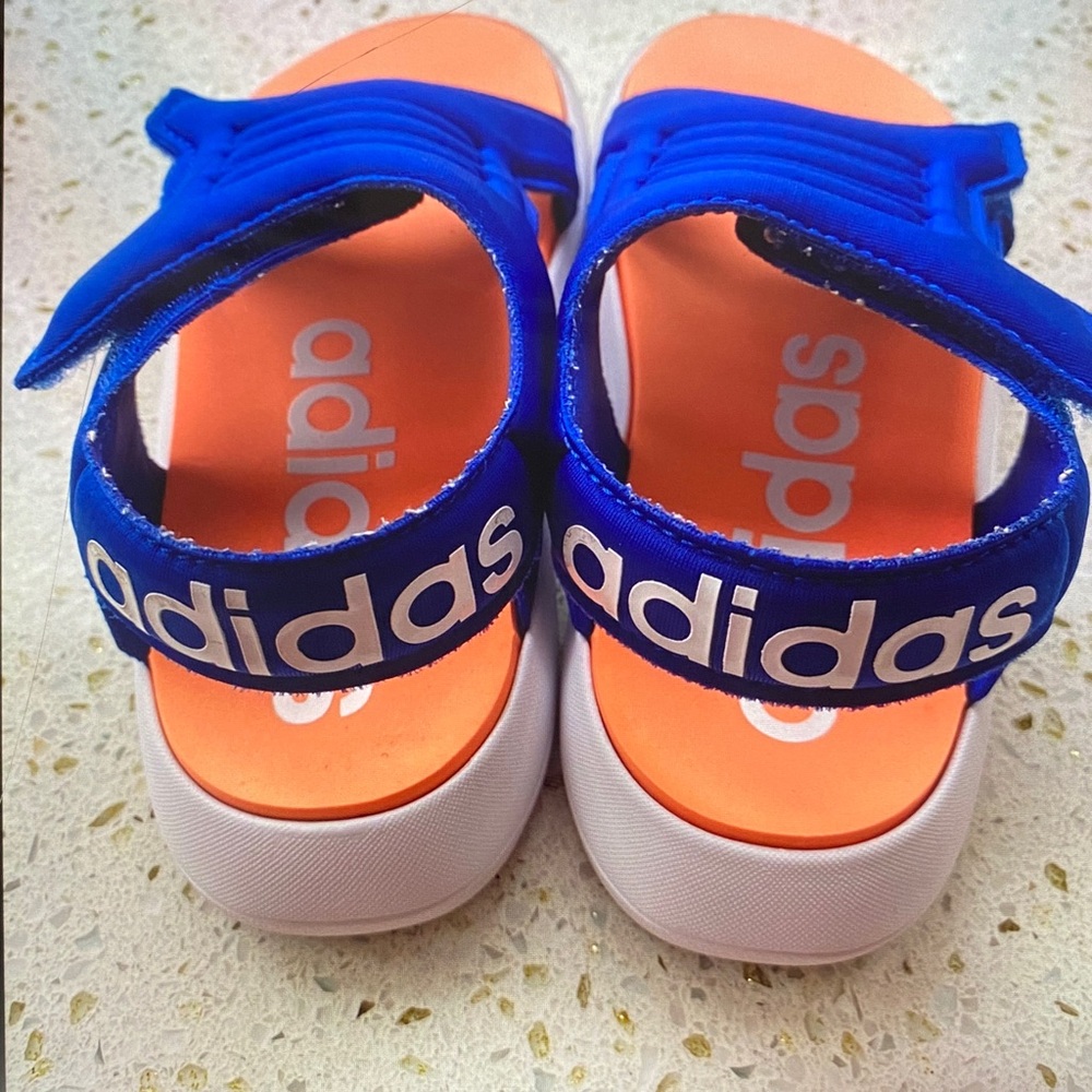 Adidas Kids Sandals in Blue and Orange